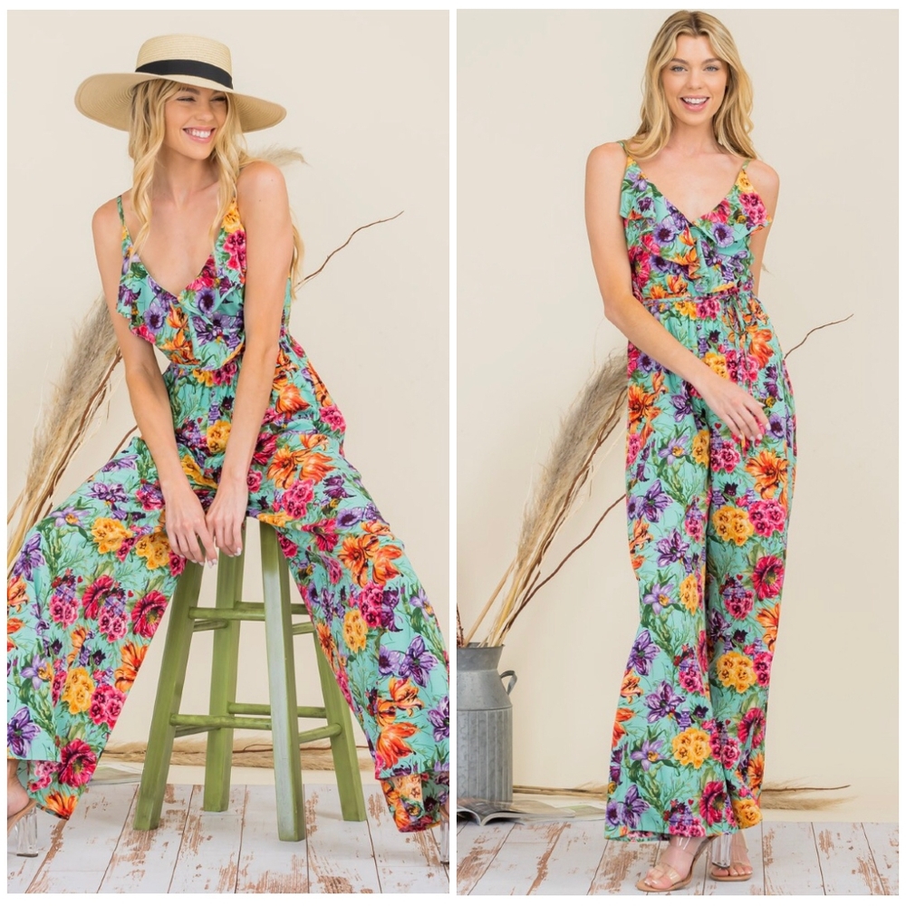 AMBITION Jade Floral Wide Leg Jumpsuit - Picture 2 of 10